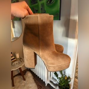 Coach authentic suede heeled boot